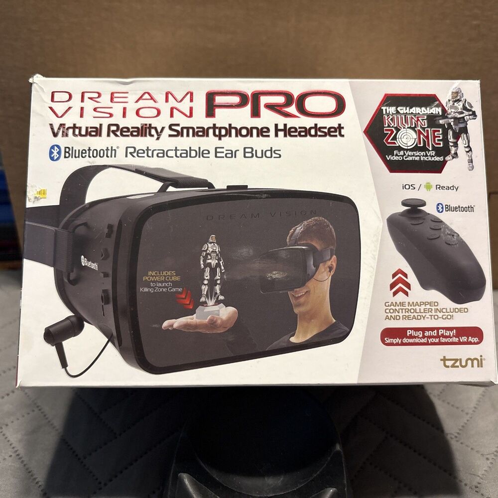Tzumi 4872WM Dream Vision Pro Mobile VR Headset W/ Retractable Ear Buds – NEW